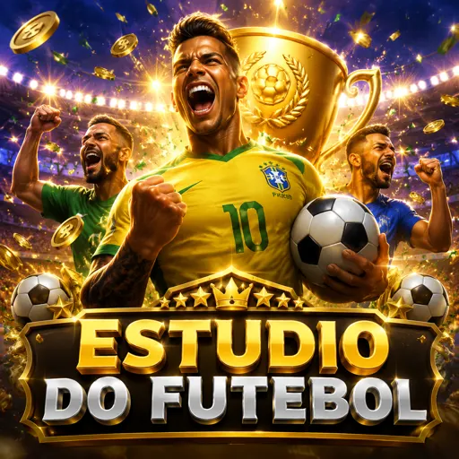 Cartão do Football Studio com clima de transmissão esportiva