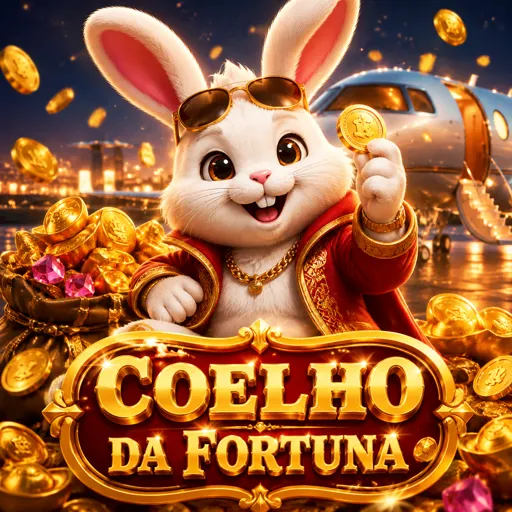 Cartão do slot Fortune Rabbit com coelho dourado