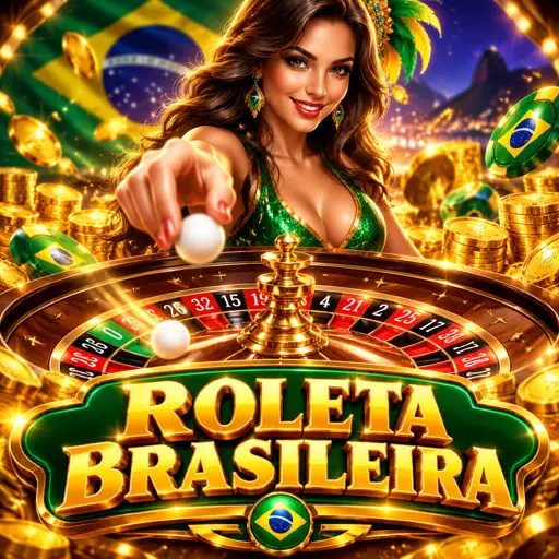 Cartão da Roleta Brasileira com crupiê ao lado da roda